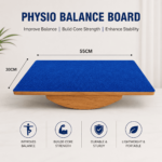 Wooden Balance Board Foot Rocker Leg Exerciser Occupational physio Therapy, simply fit board & kids balance board (Its Safe balancing board) New (Blue)