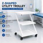 Premium Z-Shaped Utility Trolley (Z-Trolly) with Wheels | Multi-Purpose Medical & Office Equipment Stand